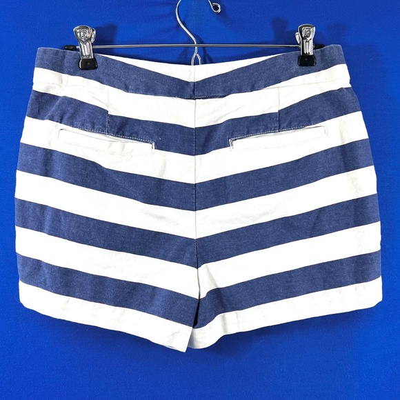 🔥2/$10 |•JOE FRESH•| Blue & White Striped Denim Jean Shorts Size 4 - Picture 3 of 11